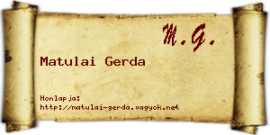 Matulai Gerda névjegykártya